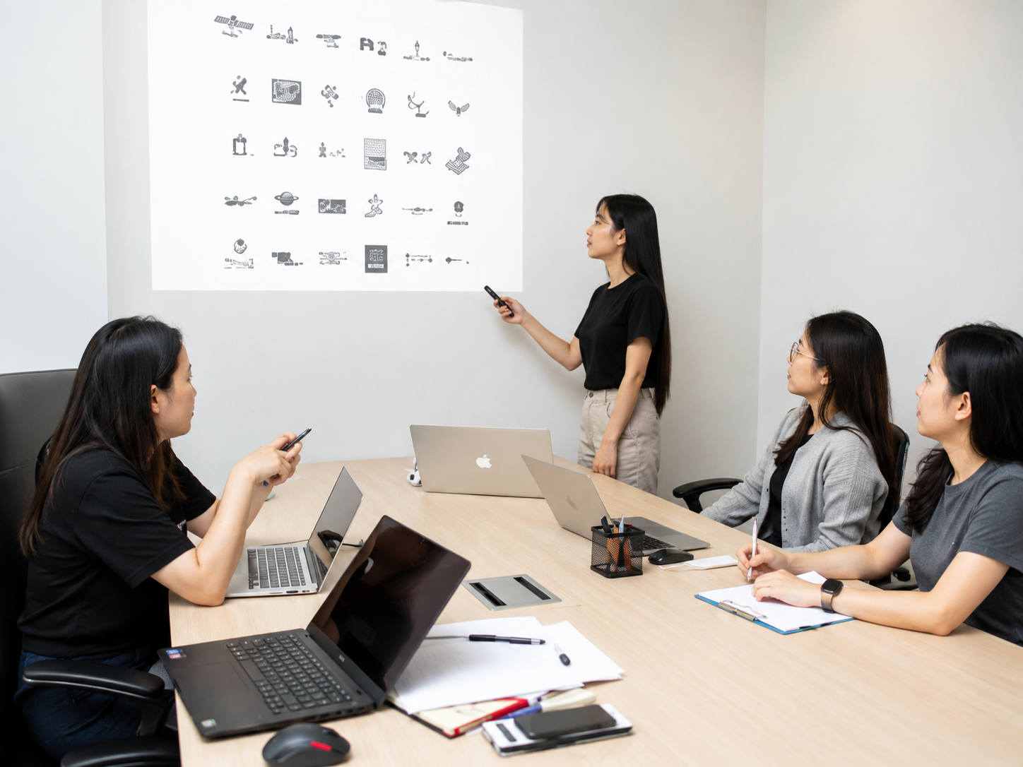 Laptop and mobile device used for technology consulting planning